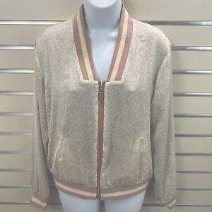Stella Dot Blush/Animal Bomber Reversible L (fits like M)